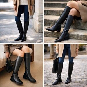 Cole Haan Hampshire Boot Black Leather Womens 8.5